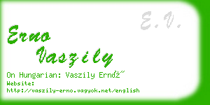 erno vaszily business card